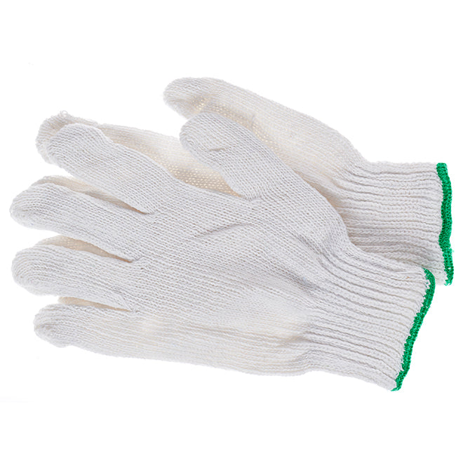 GLOVES WORK GP KNITTED POLY / COTTON WHITE 12 PAIRS (L)