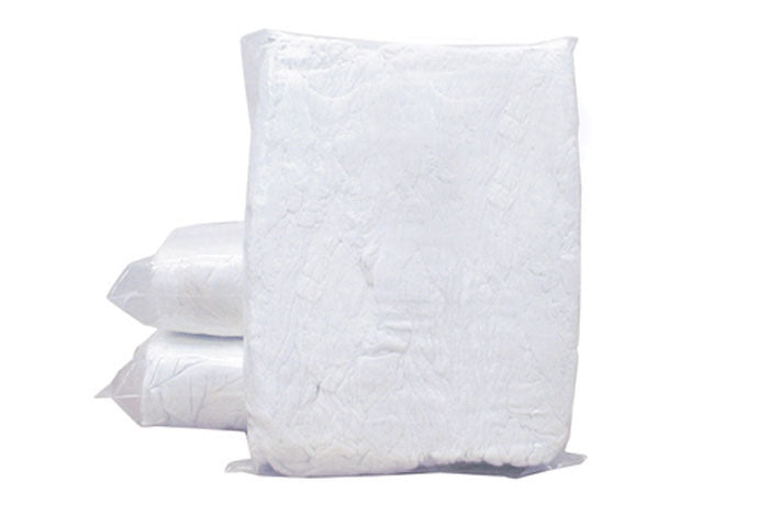 RAGS - WHITE T-SHIRT WIPERS - 10 LBS