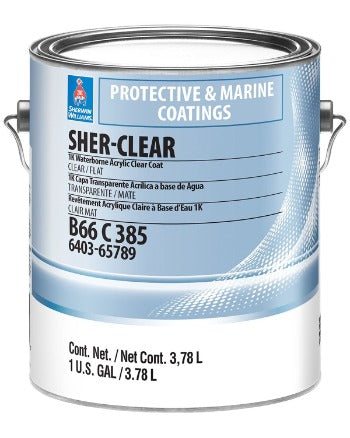 Sher-Clear 1K Waterborne Acrylic Clear Coat B66C00380 Semi-Gloss