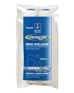 Contractor Series Woven Mini Rollers (white woven cover - 2 pk)