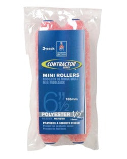 Contractor Series Polyester Mini Roller (pink polyester cover - 2 pk)